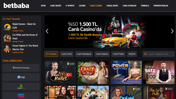 Betbaba casino üyelik açma